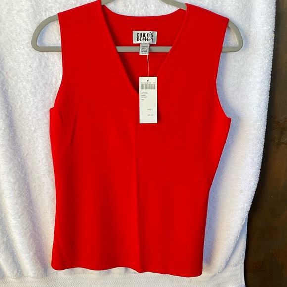 Chico’s Apparel Annie Sleeveless Knit Red; NWT; M/8 - Picture 2 of 13